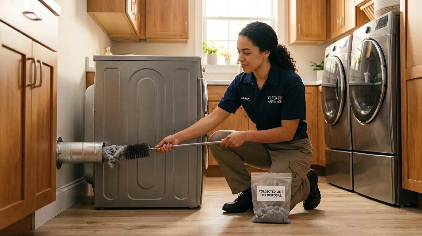 Dryer repair technician assisting a homeowner with service of dryer repair Abilene in abilene, TX